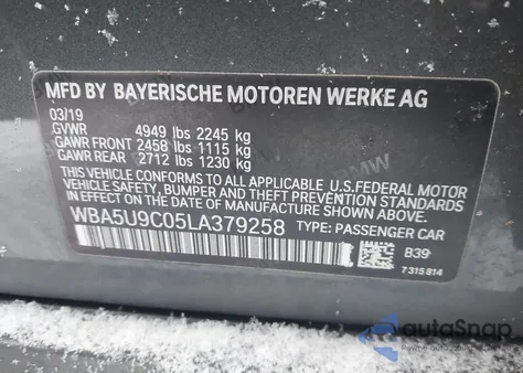 2020 BMW 3 Series M340I xDrive z USA, uszkodzony, nr VIN WBA5U9C05LA379258